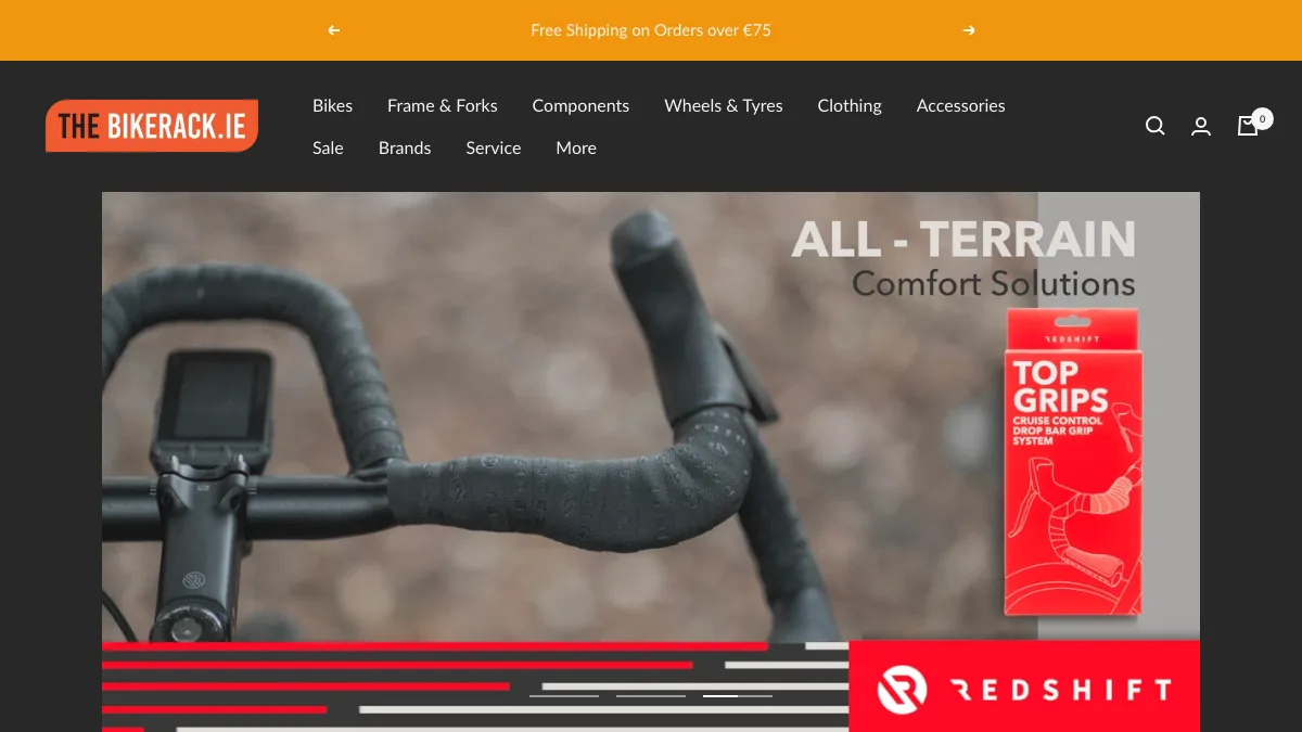 The Bikerack official homepage screenshot