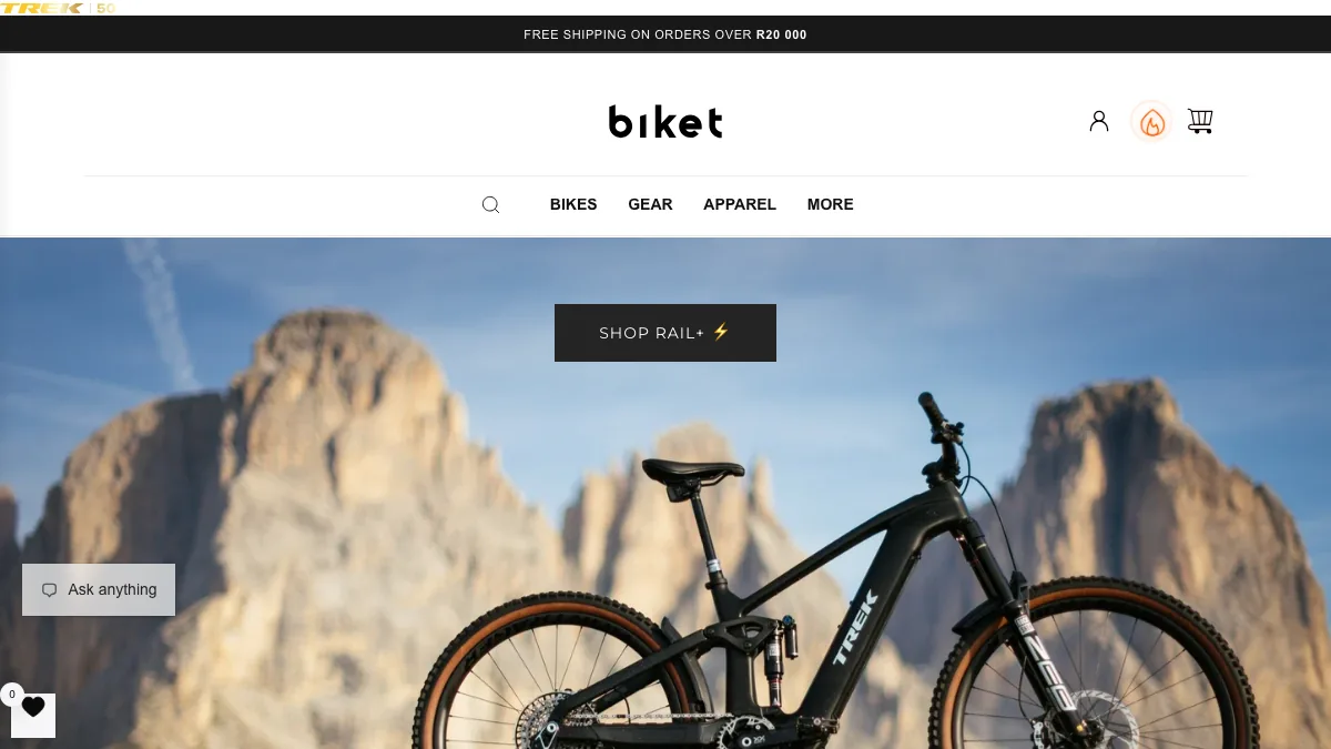 Biket official homepage screenshot