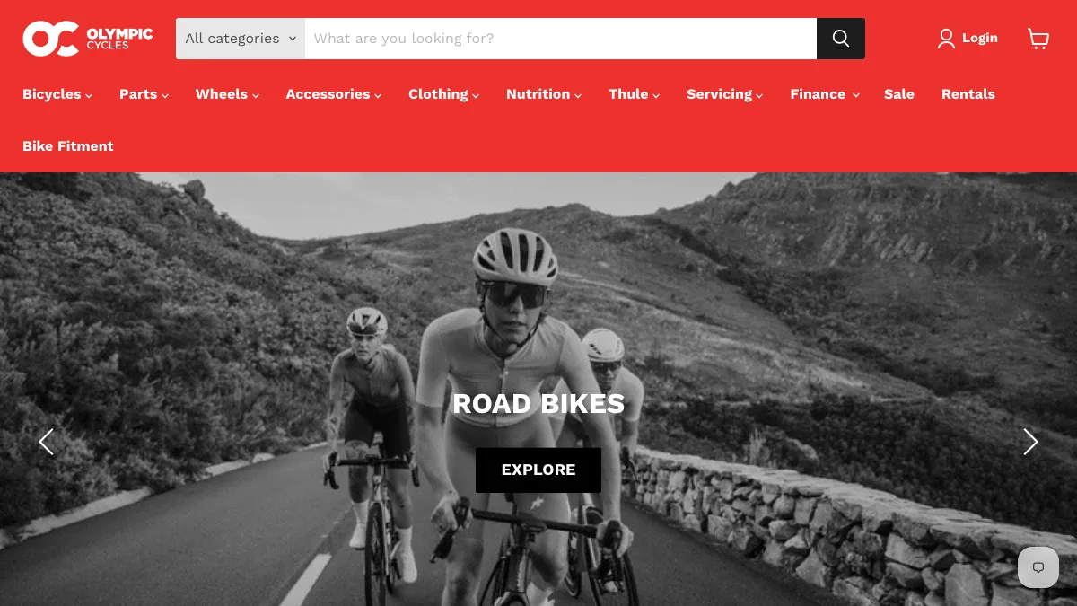 Olympic Cycles official homepage screenshot