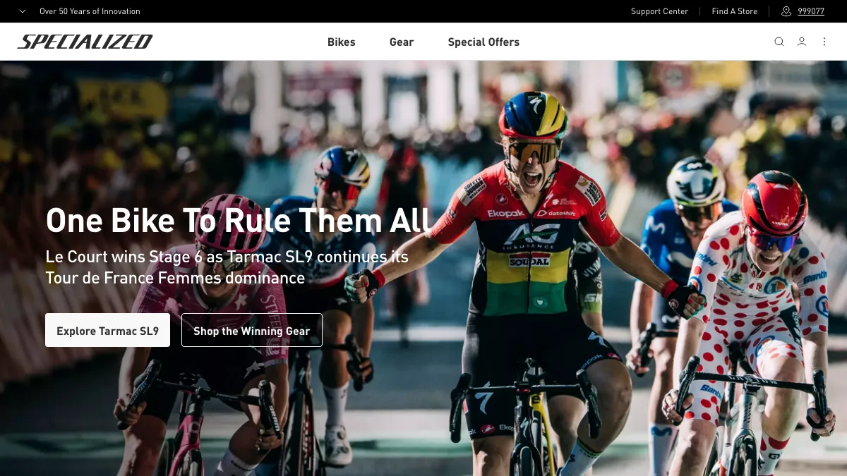 Specialized South Africa official homepage screenshot
