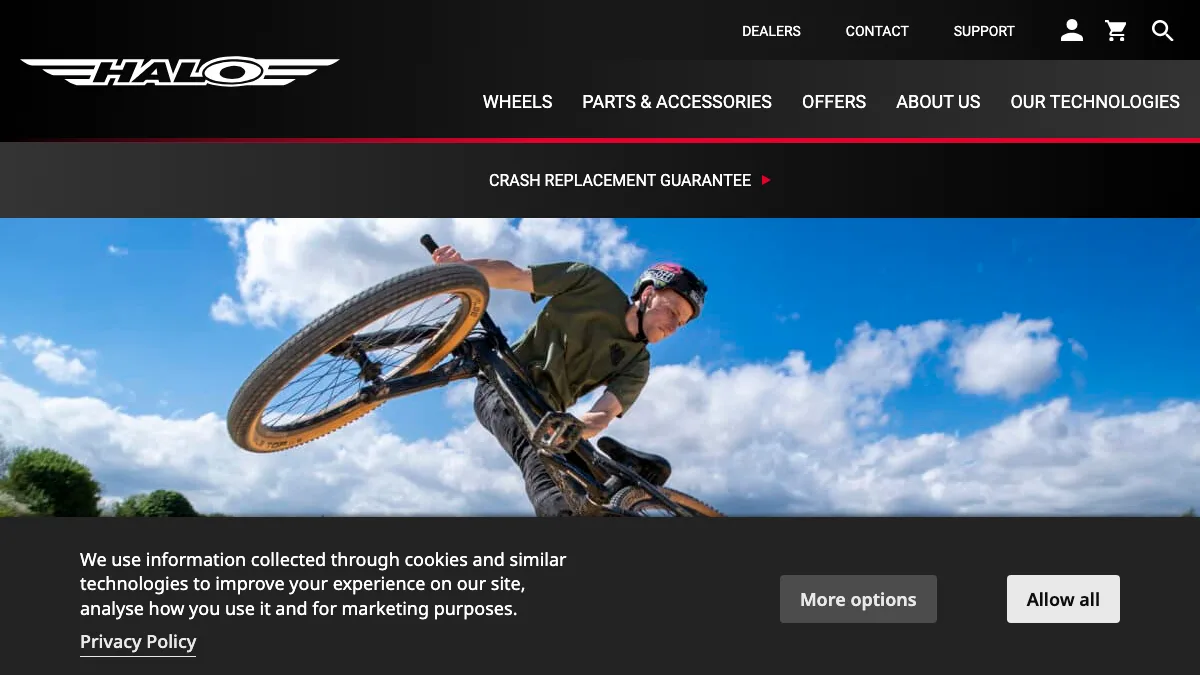 Halo Wheels official website screenshot
