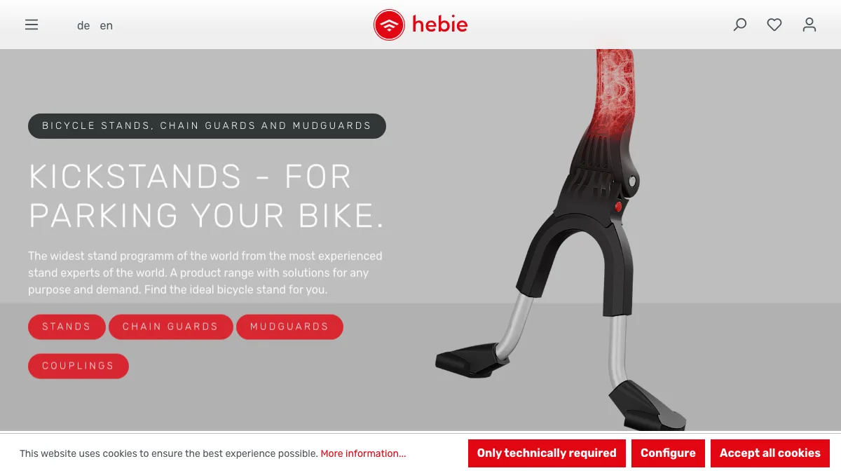 Hebie official website screenshot