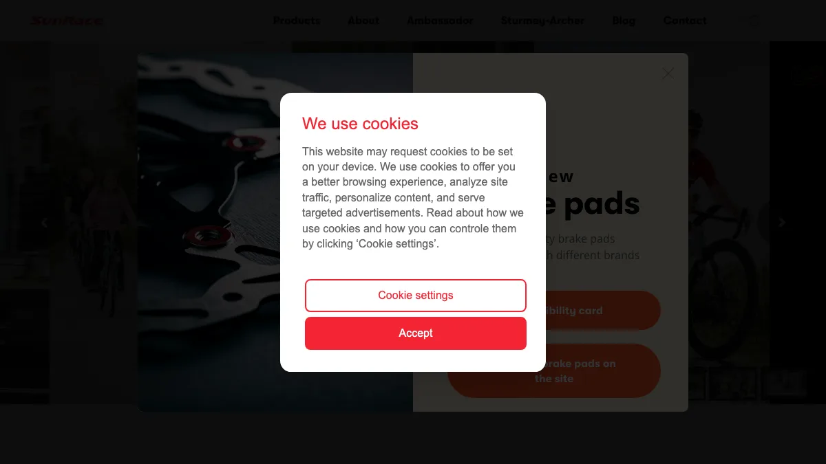 SunRace official website screenshot